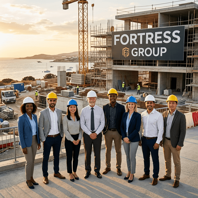 Fortress Group construction crew at a hotel project